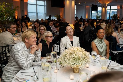 Johnny Weir with his NBC Sports colleagues at the 2024 CCAs